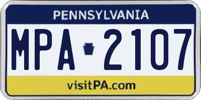 PA license plate MPA2107