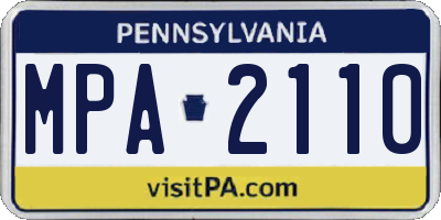 PA license plate MPA2110