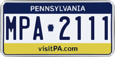 PA license plate MPA2111