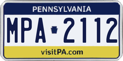 PA license plate MPA2112