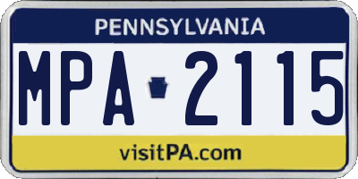 PA license plate MPA2115
