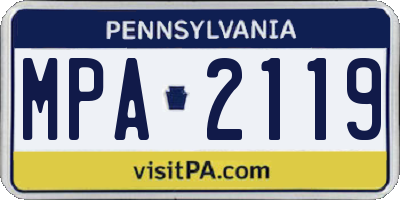 PA license plate MPA2119