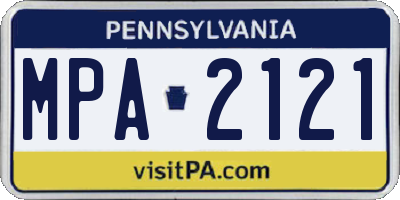 PA license plate MPA2121