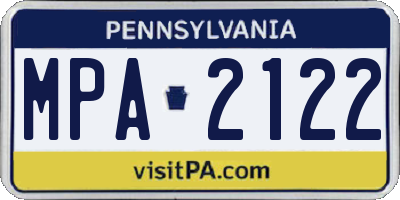 PA license plate MPA2122