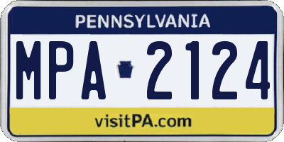 PA license plate MPA2124