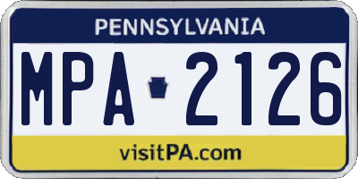 PA license plate MPA2126