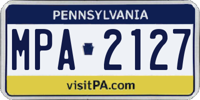 PA license plate MPA2127