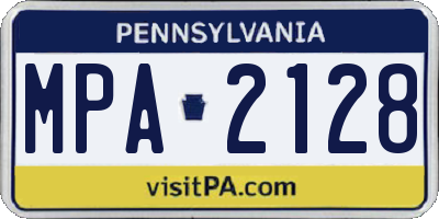 PA license plate MPA2128