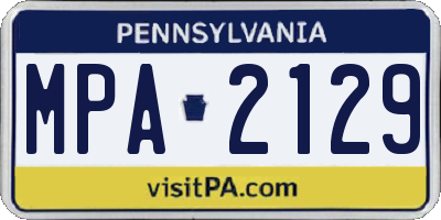 PA license plate MPA2129