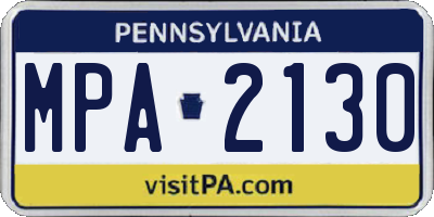 PA license plate MPA2130