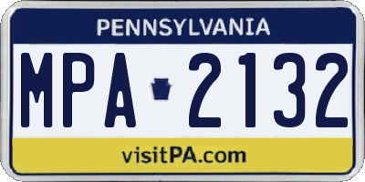 PA license plate MPA2132