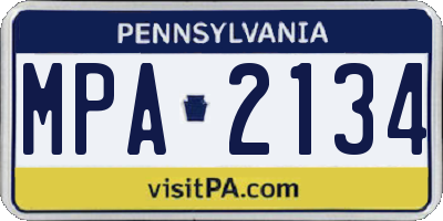 PA license plate MPA2134