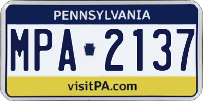 PA license plate MPA2137