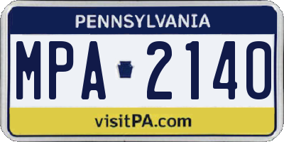 PA license plate MPA2140