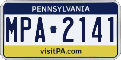PA license plate MPA2141