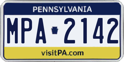 PA license plate MPA2142
