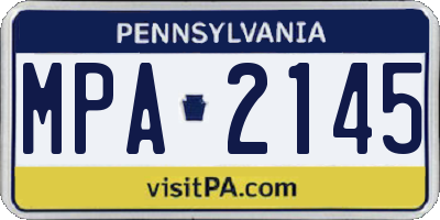 PA license plate MPA2145