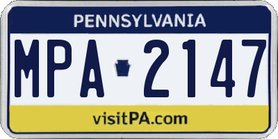 PA license plate MPA2147
