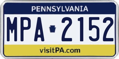 PA license plate MPA2152