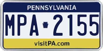 PA license plate MPA2155