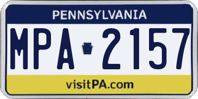 PA license plate MPA2157