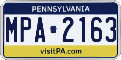 PA license plate MPA2163