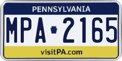 PA license plate MPA2165