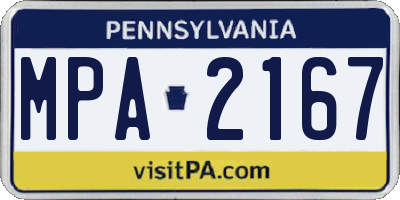 PA license plate MPA2167