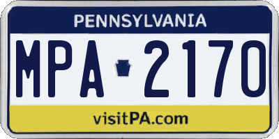 PA license plate MPA2170