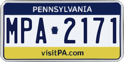 PA license plate MPA2171