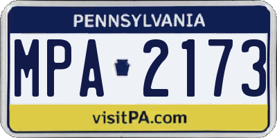 PA license plate MPA2173