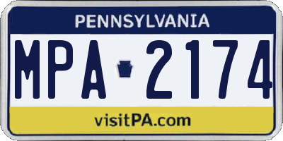 PA license plate MPA2174