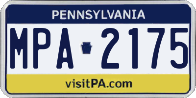 PA license plate MPA2175