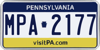 PA license plate MPA2177