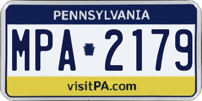 PA license plate MPA2179