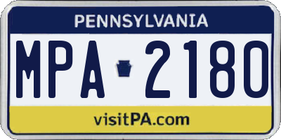 PA license plate MPA2180