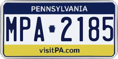 PA license plate MPA2185