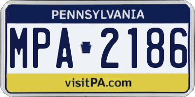 PA license plate MPA2186