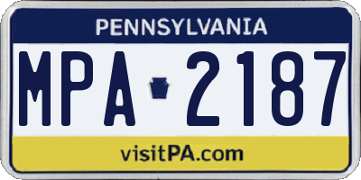 PA license plate MPA2187