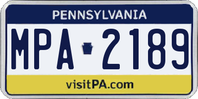 PA license plate MPA2189