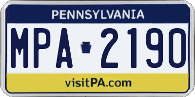 PA license plate MPA2190
