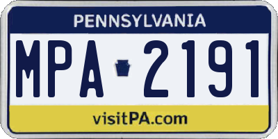 PA license plate MPA2191