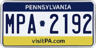 PA license plate MPA2192