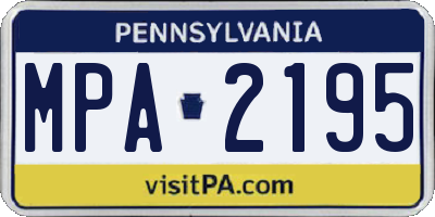 PA license plate MPA2195