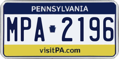 PA license plate MPA2196