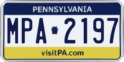PA license plate MPA2197