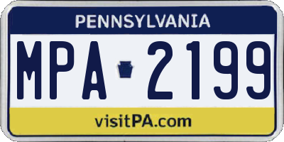 PA license plate MPA2199