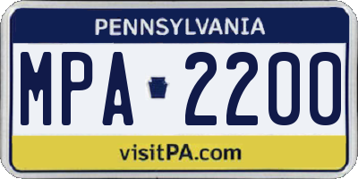 PA license plate MPA2200