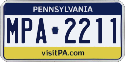 PA license plate MPA2211