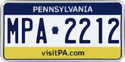 PA license plate MPA2212